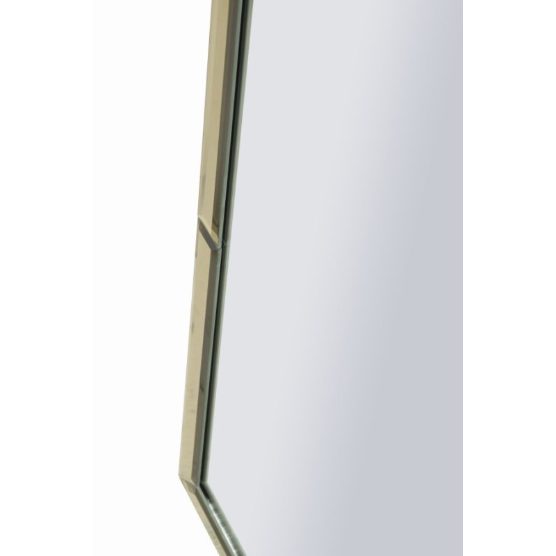 Grand Miroir mural oriental chic Arrondi 55x150 Bois MDF Doré Baku 