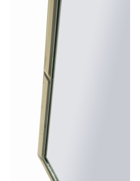 Grand Miroir mural oriental chic Arrondi 55x150 Bois MDF Doré Baku 