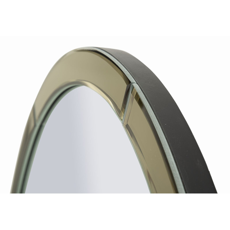 Grand Miroir mural oriental chic Arrondi 55x150 Bois MDF Doré Baku 