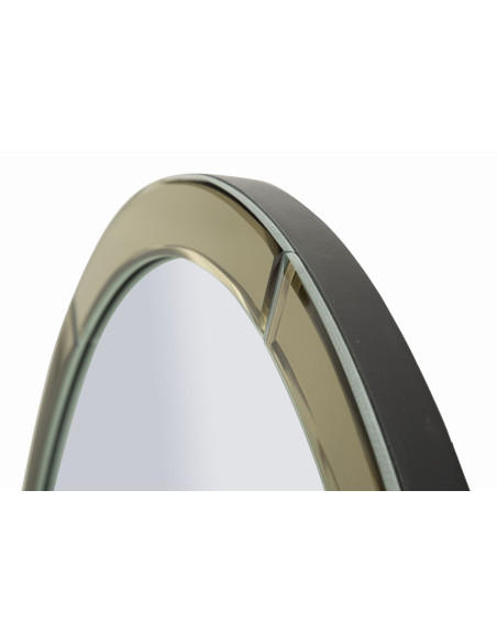 Grand Miroir mural oriental chic Arrondi 55x150 Bois MDF Doré Baku 