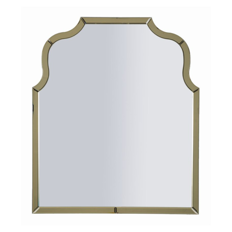 Grand Miroir mural oriental chic Arc 85x100 Bois MDF Doré Ankara 