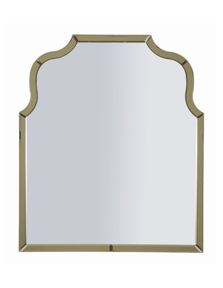 Grand Miroir mural oriental chic Arc 85x100 Bois MDF Doré Ankara 