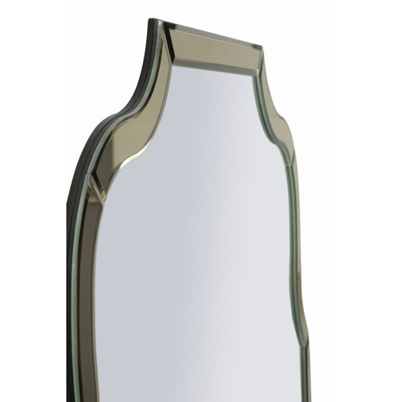 Grand Miroir mural oriental chic Arc 85x100 Bois MDF Doré Ankara 