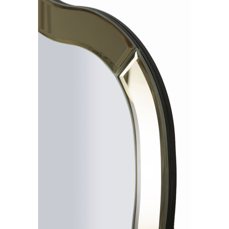 Grand Miroir mural oriental chic Arc 85x100 Bois MDF Doré Ankara 