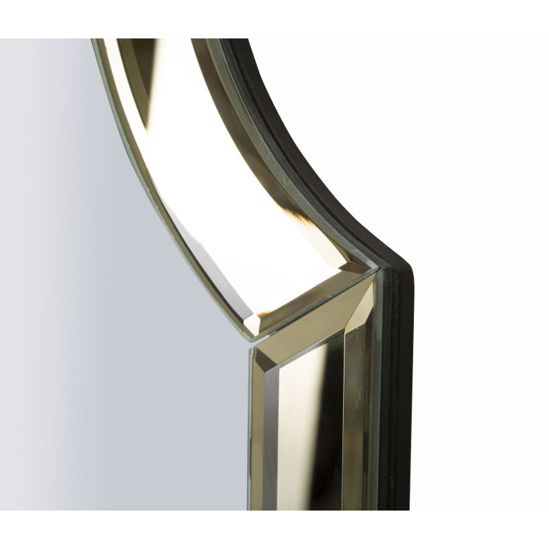 Grand Miroir mural oriental chic Arc 85x100 Bois MDF Doré Ankara 