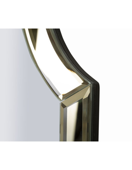 Grand Miroir mural oriental chic Arc 85x100 Bois MDF Doré Ankara 