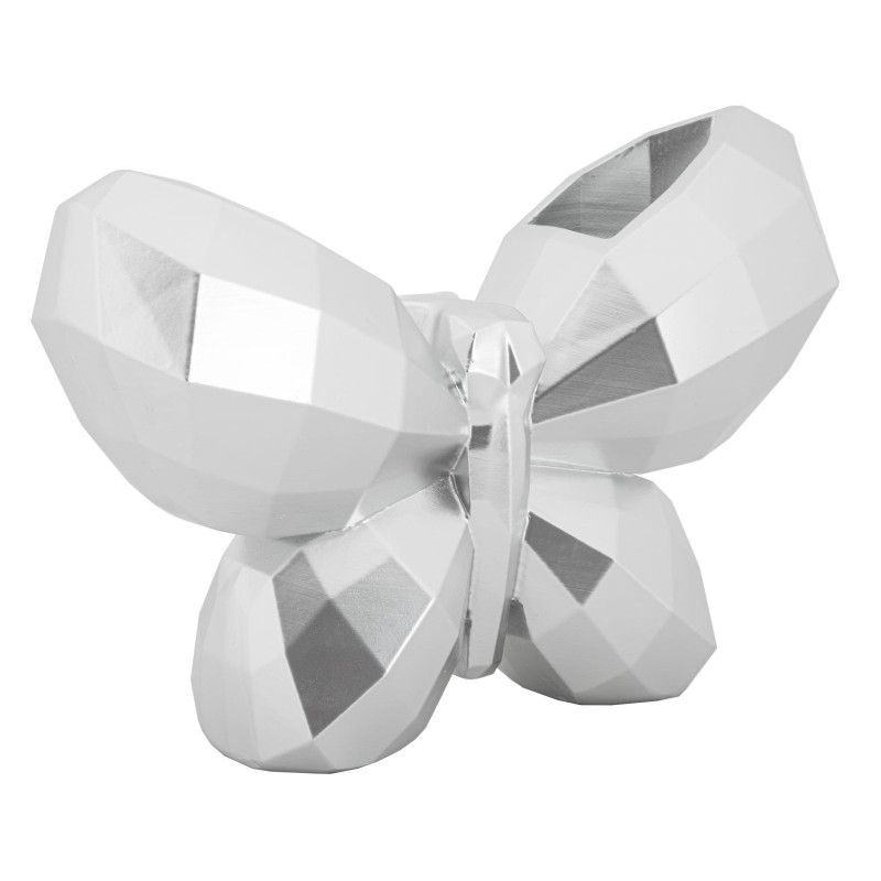 Vase moderne chic Papillon Résine Argenté Butterfly 