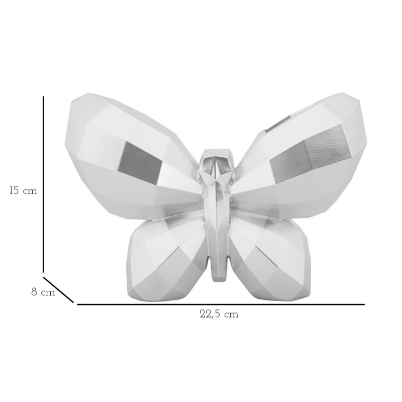 Vase moderne chic Papillon Résine Argenté Butterfly 