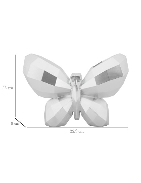 Vase moderne chic Papillon Résine Argenté Butterfly 