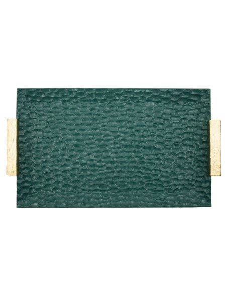 Vide poche déco moderne chic Rectangulaire 34 cm Résine Vert Doré Grent 