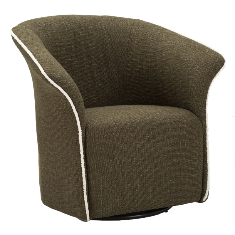 Fauteuil pivotant moderne chic Tissu Vert Blanc Siena 