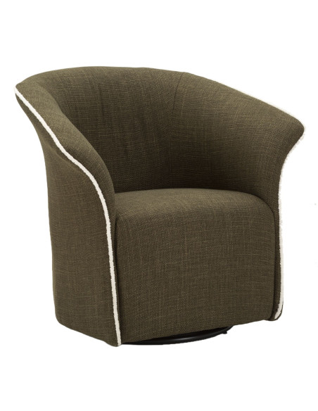 Fauteuil pivotant moderne chic Tissu Vert Blanc Siena 