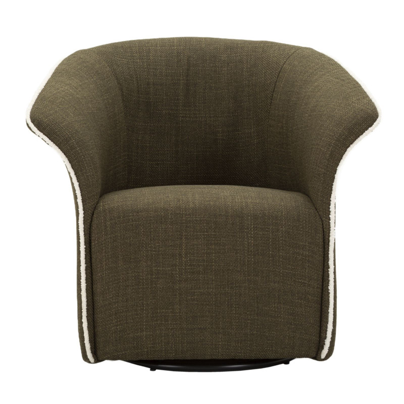 Fauteuil pivotant moderne chic Tissu Vert Blanc Siena 