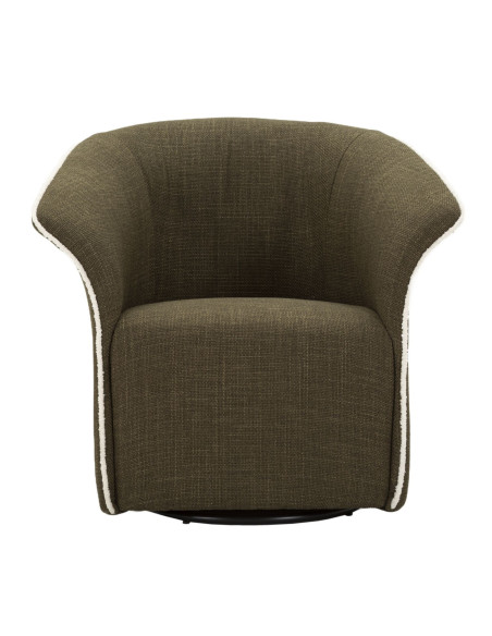 Fauteuil pivotant moderne chic Tissu Vert Blanc Siena 