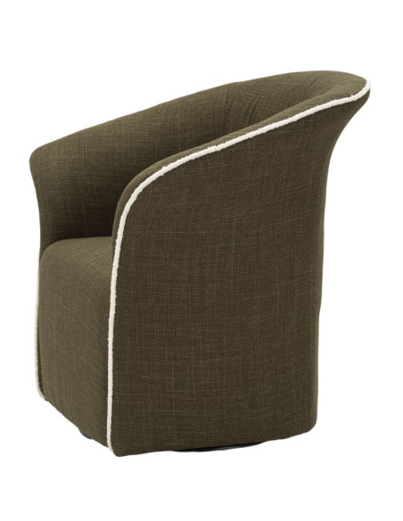 Fauteuil pivotant moderne chic Tissu Vert Blanc Siena 