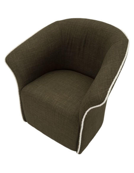 Fauteuil pivotant moderne chic Tissu Vert Blanc Siena 