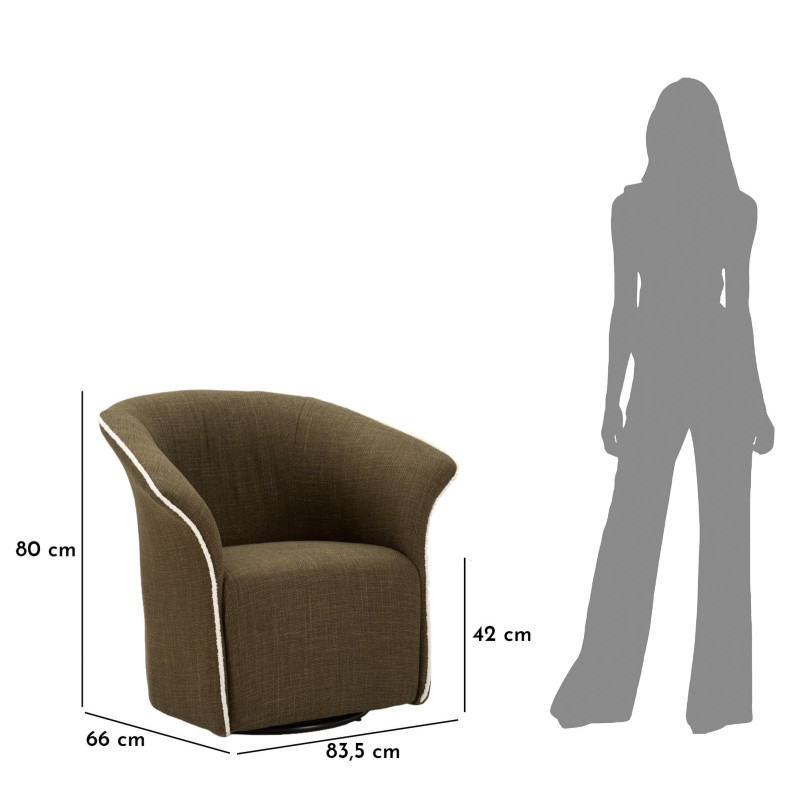 Fauteuil pivotant moderne chic Tissu Vert Blanc Siena 