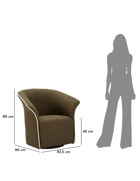 Fauteuil pivotant moderne chic Tissu Vert Blanc Siena 