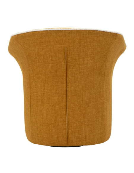 Fauteuil pivotant moderne chic Tissu Jaune moutarde Blanc Siena 