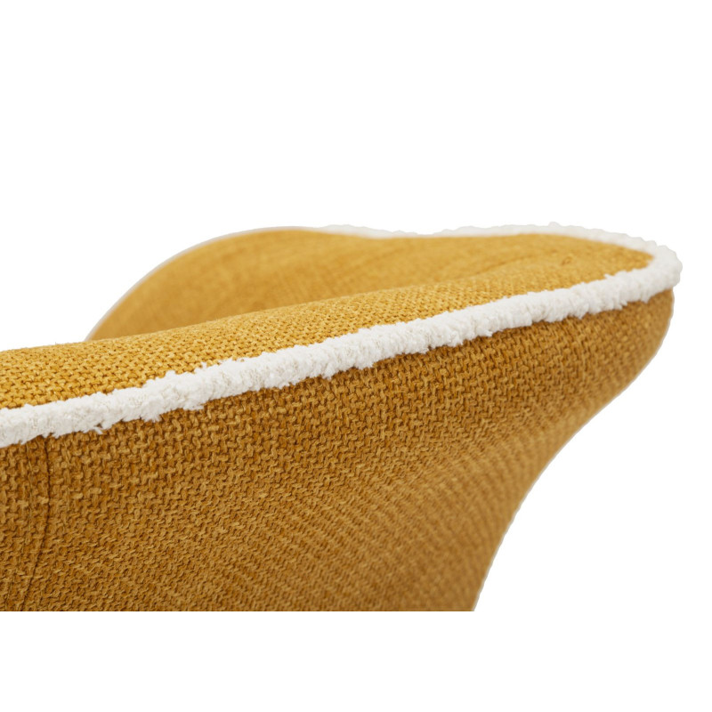 Fauteuil pivotant moderne chic Tissu Jaune moutarde Blanc Siena 