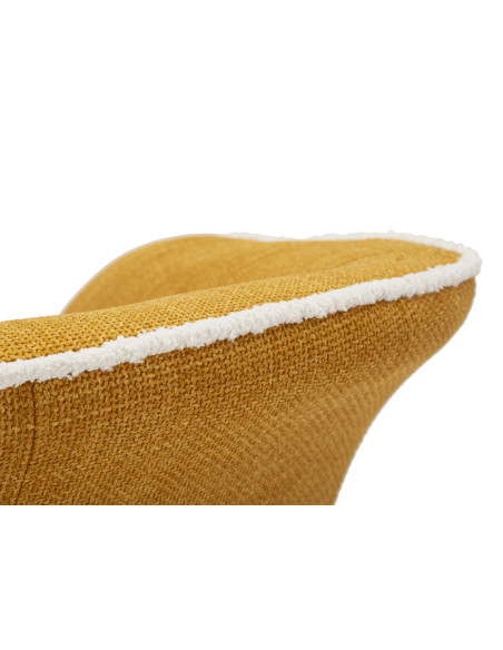 Fauteuil pivotant moderne chic Tissu Jaune moutarde Blanc Siena 