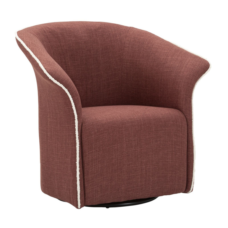 Fauteuil pivotant moderne chic Tissu Rouge bordeaux Blanc Siena 