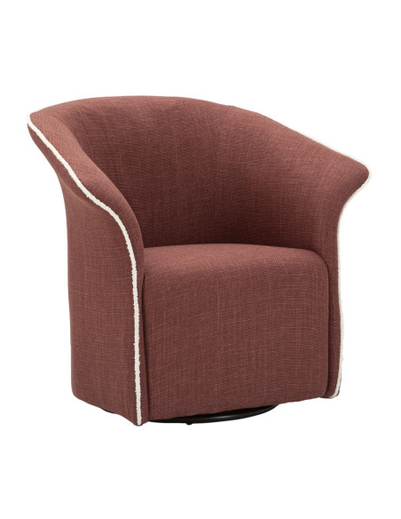 Fauteuil pivotant moderne chic Tissu Rouge bordeaux Blanc Siena 