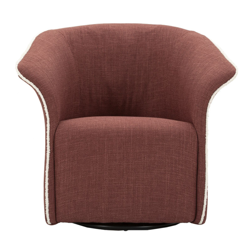 Fauteuil pivotant moderne chic Tissu Rouge bordeaux Blanc Siena 