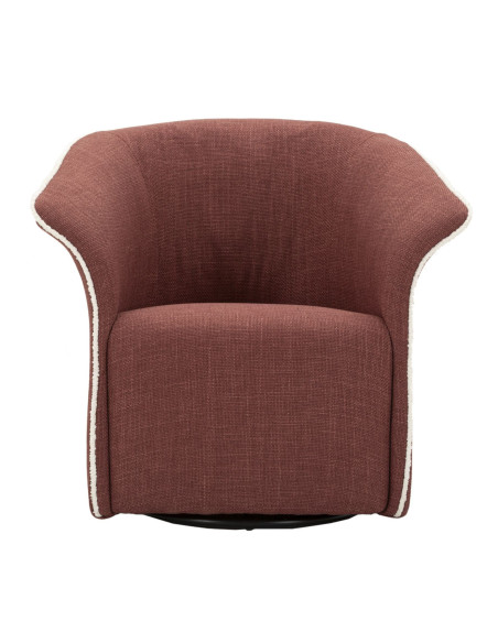 Fauteuil pivotant moderne chic Tissu Rouge bordeaux Blanc Siena 
