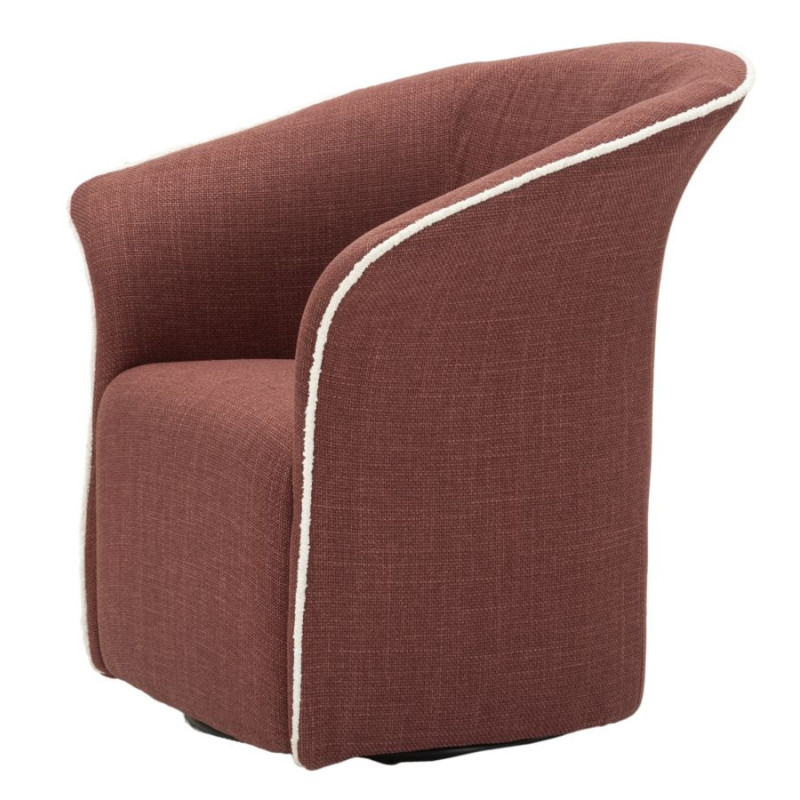 Fauteuil pivotant moderne chic Tissu Rouge bordeaux Blanc Siena 