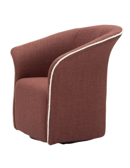 Fauteuil pivotant moderne chic Tissu Rouge bordeaux Blanc Siena 