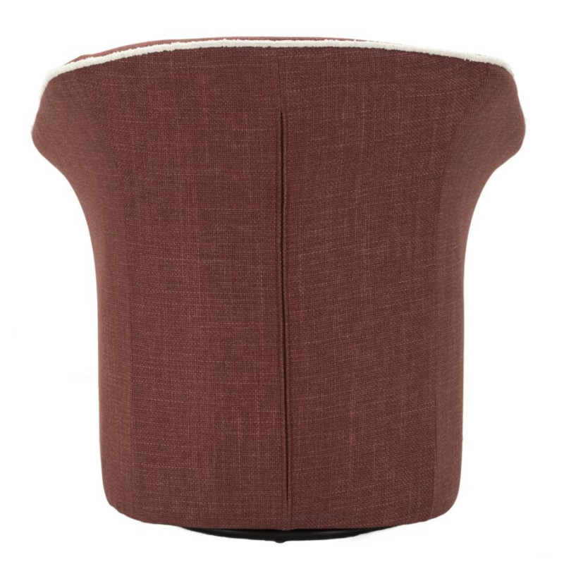 Fauteuil pivotant moderne chic Tissu Rouge bordeaux Blanc Siena 
