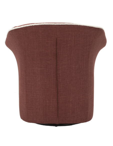 Fauteuil pivotant moderne chic Tissu Rouge bordeaux Blanc Siena 