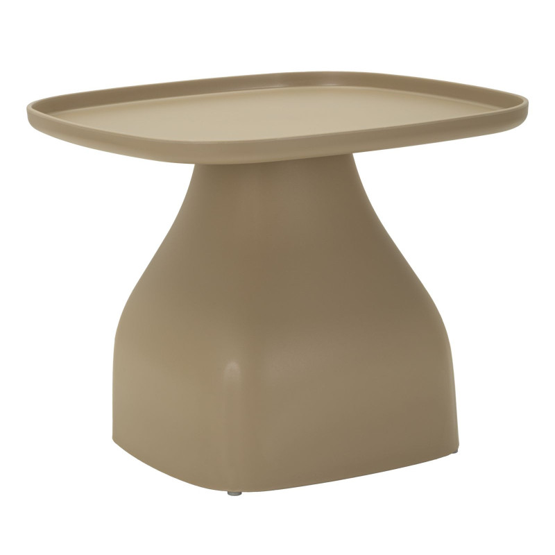 Table d'appoint moderne Carrée Hauteur 38 cm Polypropylène Beige Gia 