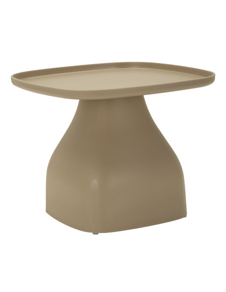 Table d'appoint moderne Carrée Hauteur 38 cm Polypropylène Beige Gia 