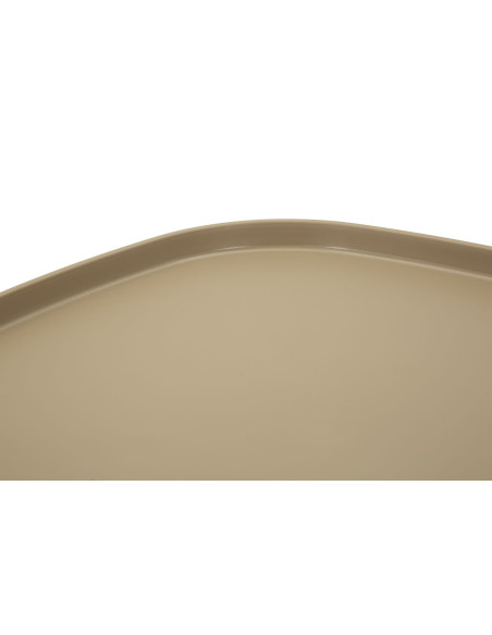 Table d'appoint moderne Carrée Hauteur 38 cm Polypropylène Beige Gia 
