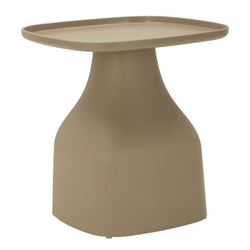 Table d'appoint moderne Carrée Hauteur 50 cm Polypropylène Beige Gia 