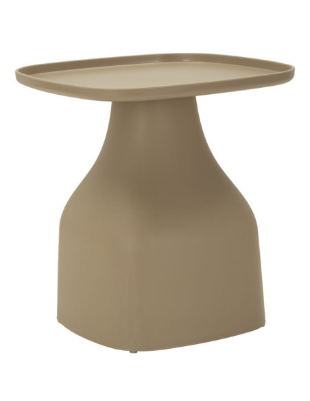 Table d'appoint moderne Carrée Hauteur 50 cm Polypropylène Beige Gia 