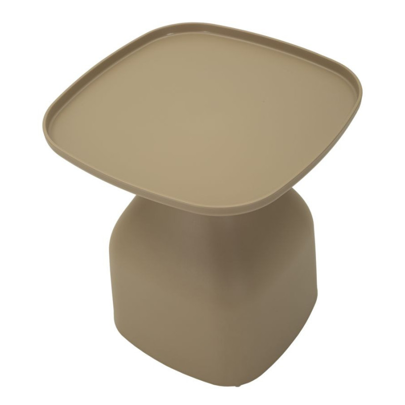 Table d'appoint moderne Carrée Hauteur 50 cm Polypropylène Beige Gia 