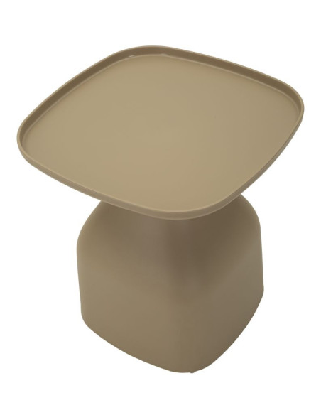 Table d'appoint moderne Carrée Hauteur 50 cm Polypropylène Beige Gia 