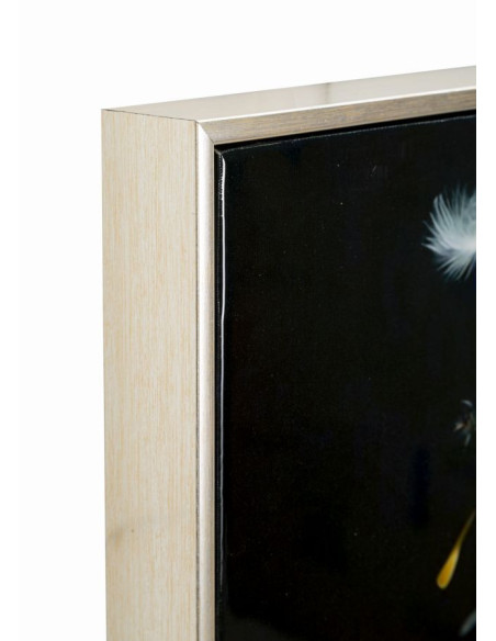 Grande toile murale peinte Danseuse pissenlits bras levés 72x102 avec cadre argenté Dancing 