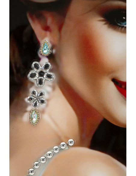 Grande toile murale peinte Femme élégante robe grise sac rouge 52x152 avec cadre noir Elegant 