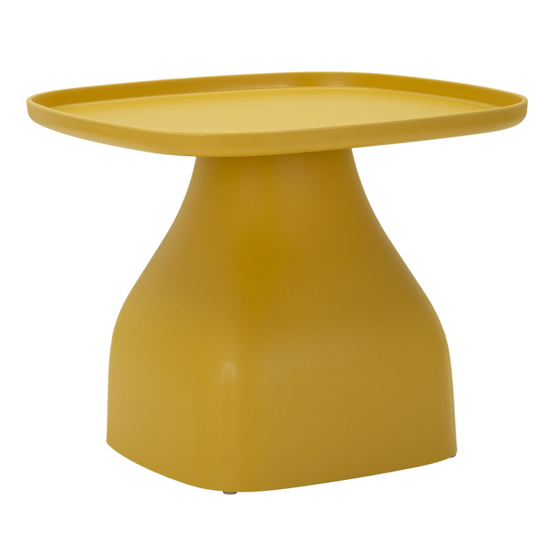Table d'appoint moderne Carrée Hauteur 38 cm Polypropylène Jaune Gia 