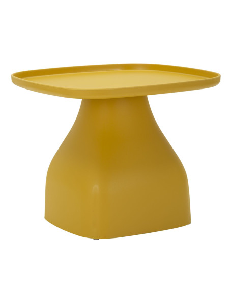 Table d'appoint moderne Carrée Hauteur 38 cm Polypropylène Jaune Gia 
