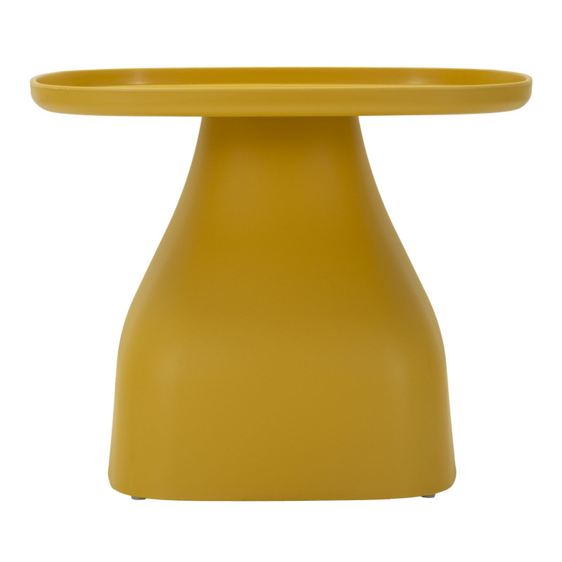 Table d'appoint moderne Carrée Hauteur 38 cm Polypropylène Jaune Gia 