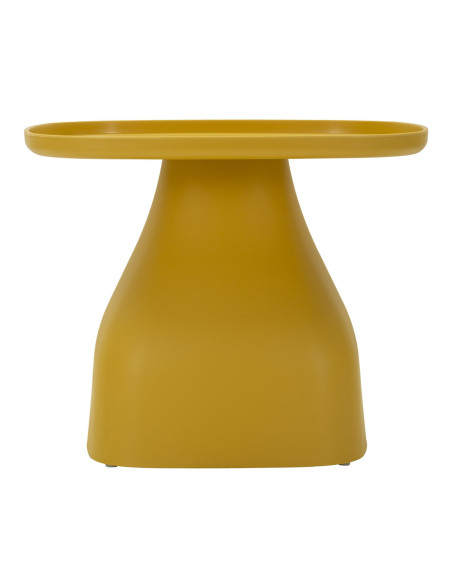 Table d'appoint moderne Carrée Hauteur 38 cm Polypropylène Jaune Gia 