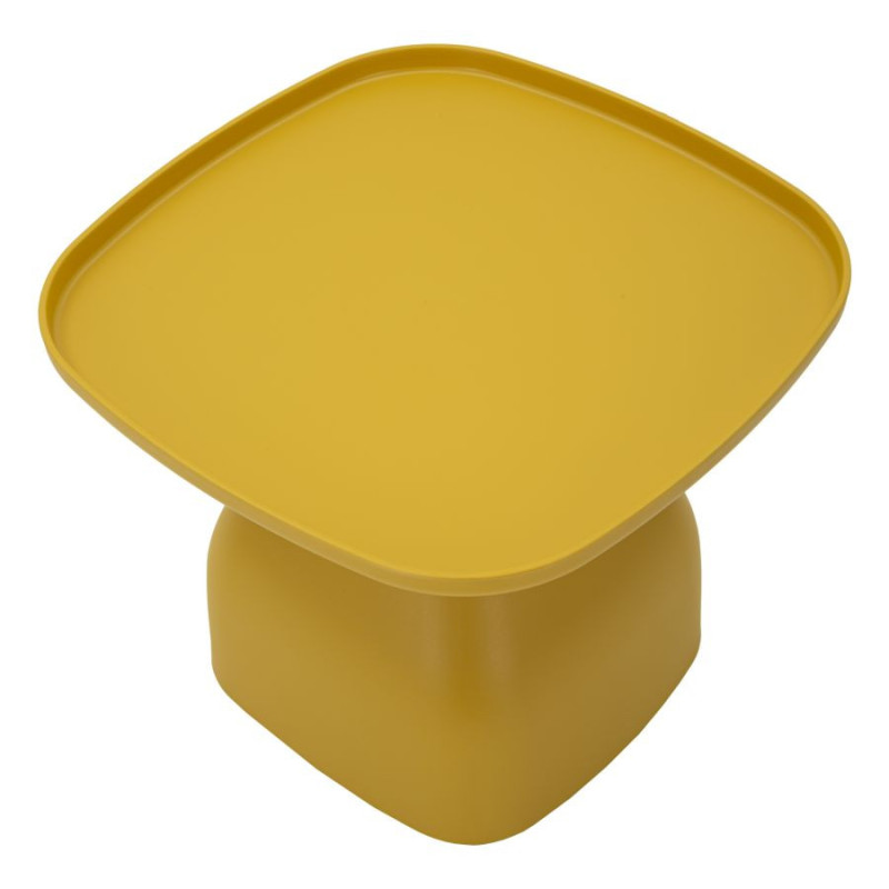 Table d'appoint moderne Carrée Hauteur 38 cm Polypropylène Jaune Gia 