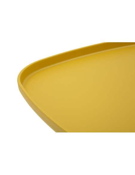 Table d'appoint moderne Carrée Hauteur 38 cm Polypropylène Jaune Gia 