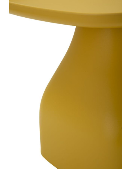 Table d'appoint moderne Carrée Hauteur 38 cm Polypropylène Jaune Gia 
