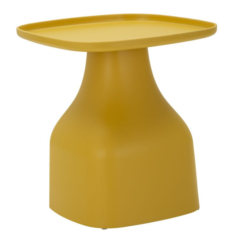 Table d'appoint moderne Carrée Hauteur 50 cm Polypropylène Jaune Gia 